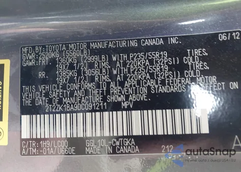 2013 Lexus Rx 350 from USA, damaged, VIN 2T2ZK1BA9DC091211